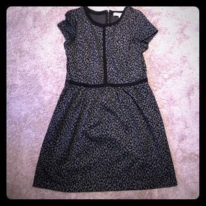 Loft black & grey leopard print dress size 10
